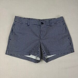 Gap Womens Navy Blue White Geometric Stretch Chino Shorts Size 6 Mid Rise 3.5in